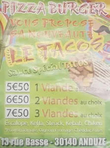 PIZZA BURGER à Anduze