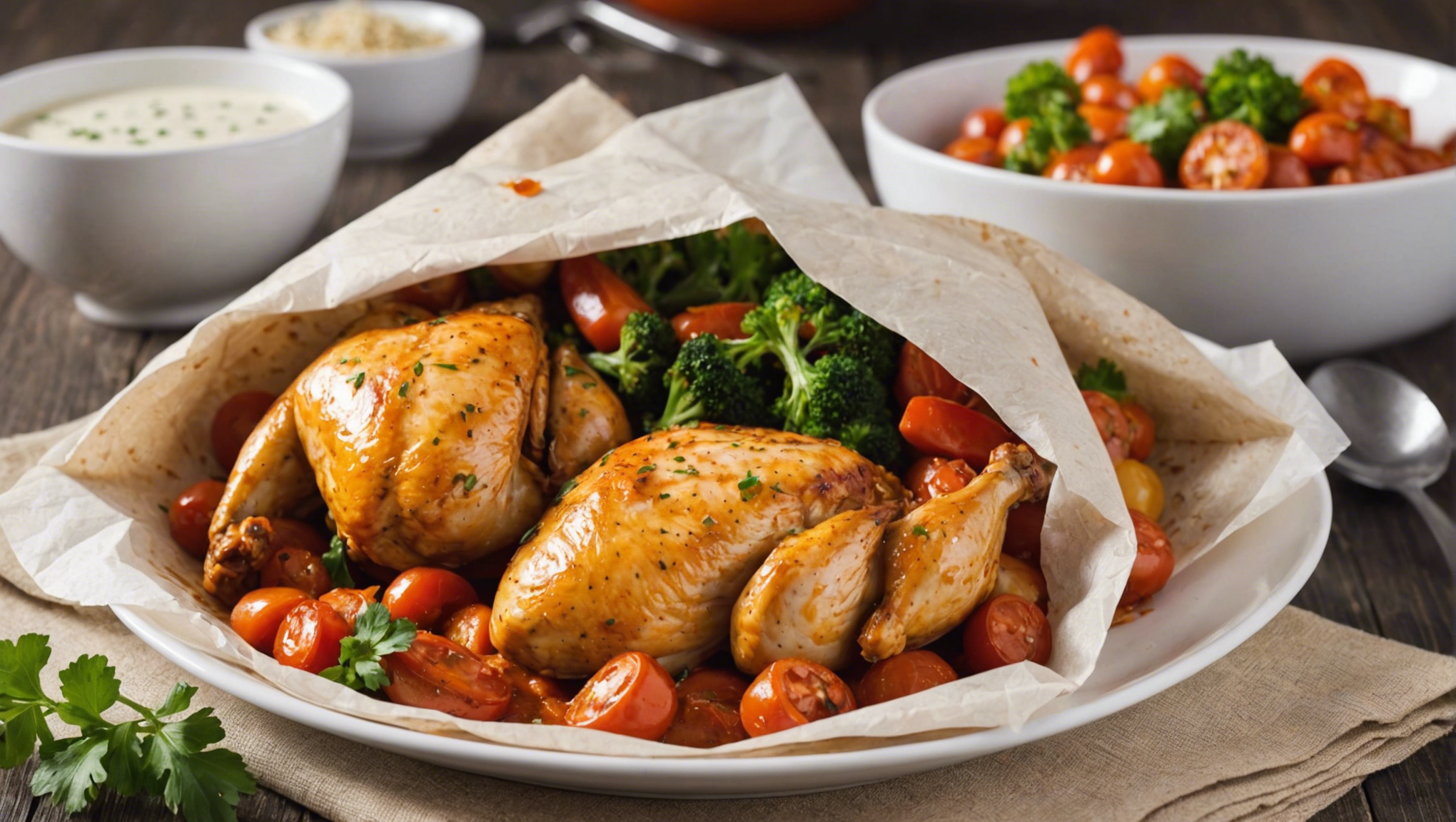 découvrez comment préparer des cuisses de poulet marinées au paprika en papillotes avec notre recette simple et savoureuse. régalez vos convives avec ce délicieux plat plein de saveurs !
