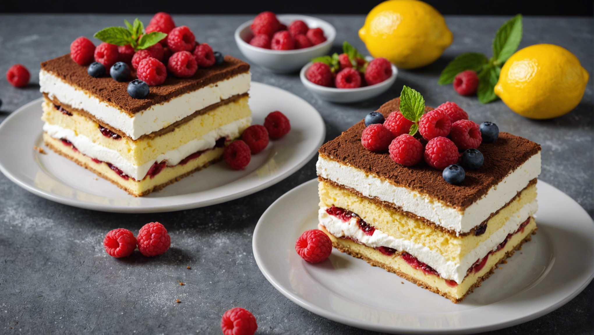 découvrez comment réaliser un savoureux tiramisu délicatement parfumé au citron et sublimé par des framboises juteuses. suivez notre recette pas à pas pour une douceur inoubliable.