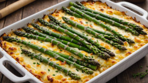 découvrez notre recette pour préparer un délicieux gratin d'asperges blanches à la béchamel, un plat savoureux à déguster en famille ou entre amis !