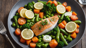 découvrez comment préparer un délicieux plat de poisson aux petits légumes cuit au four avec cette recette simple et savoureuse.