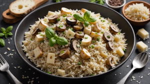 découvrez comment préparer une savoureuse poêlée de riz aux poireaux, champignons et parmesan grâce à cette recette détaillée et facile à suivre !