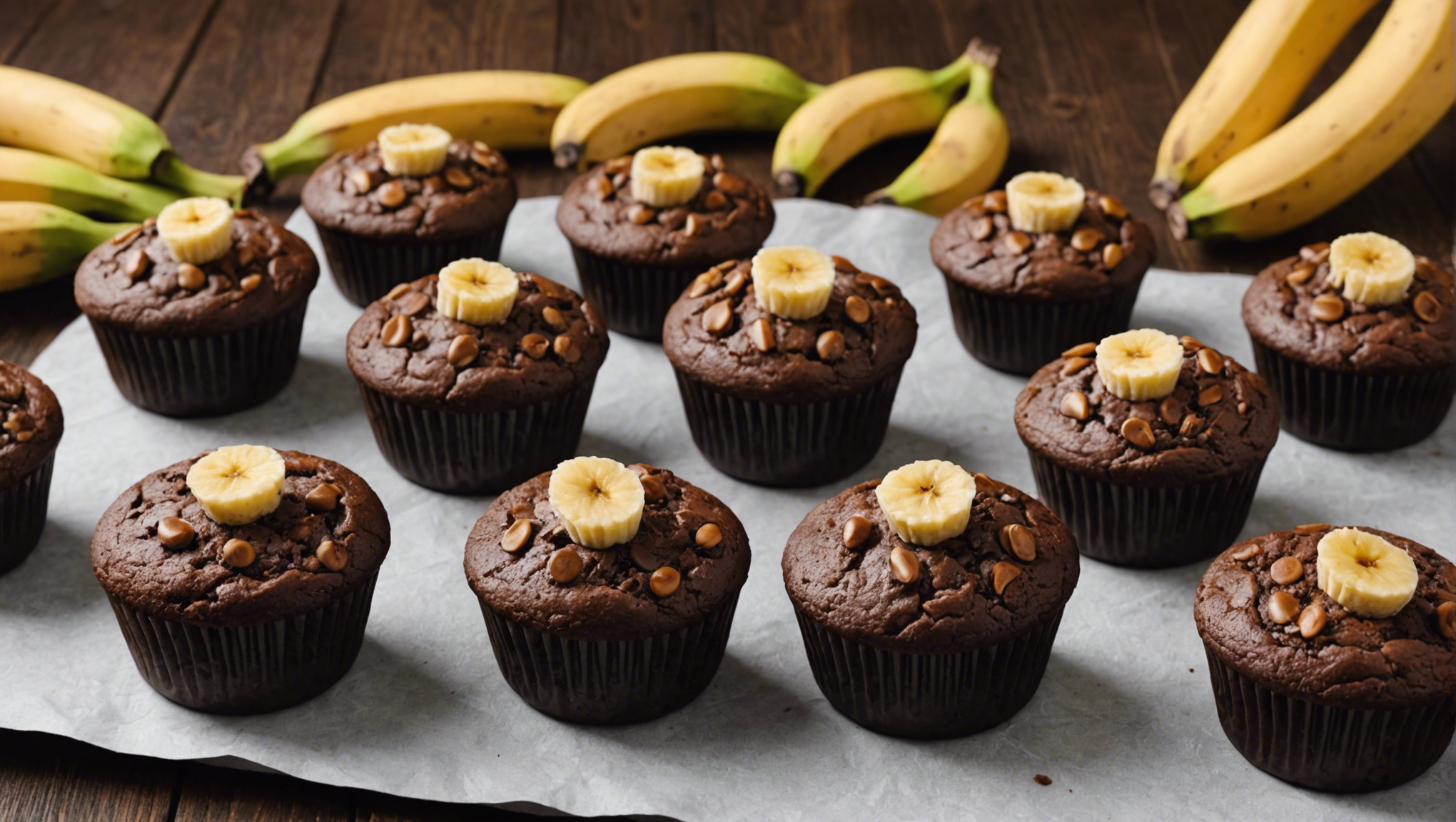 découvrez la recette pour réaliser de délicieux muffins bananes/pépites de chocolat et régalez-vous avec ce dessert gourmand et réconfortant.