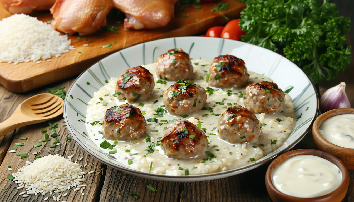 découvrez notre délicieuse recette de boulettes de poulet à la crème de riz, présentée en vidéo par petits plats en équilibre. suivez les étapes faciles pour régaler vos convives avec ce plat savoureux et réconfortant.