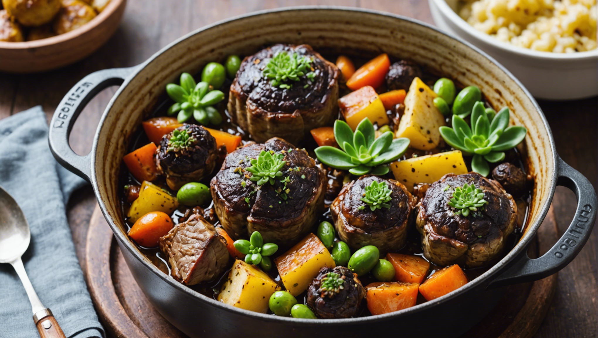 découvrez la recette ultime pour préparer et savourer une succulente épaule d'agneau mijotée dans une cocotte en fonte. un plat délicieux qui ravira vos papilles.