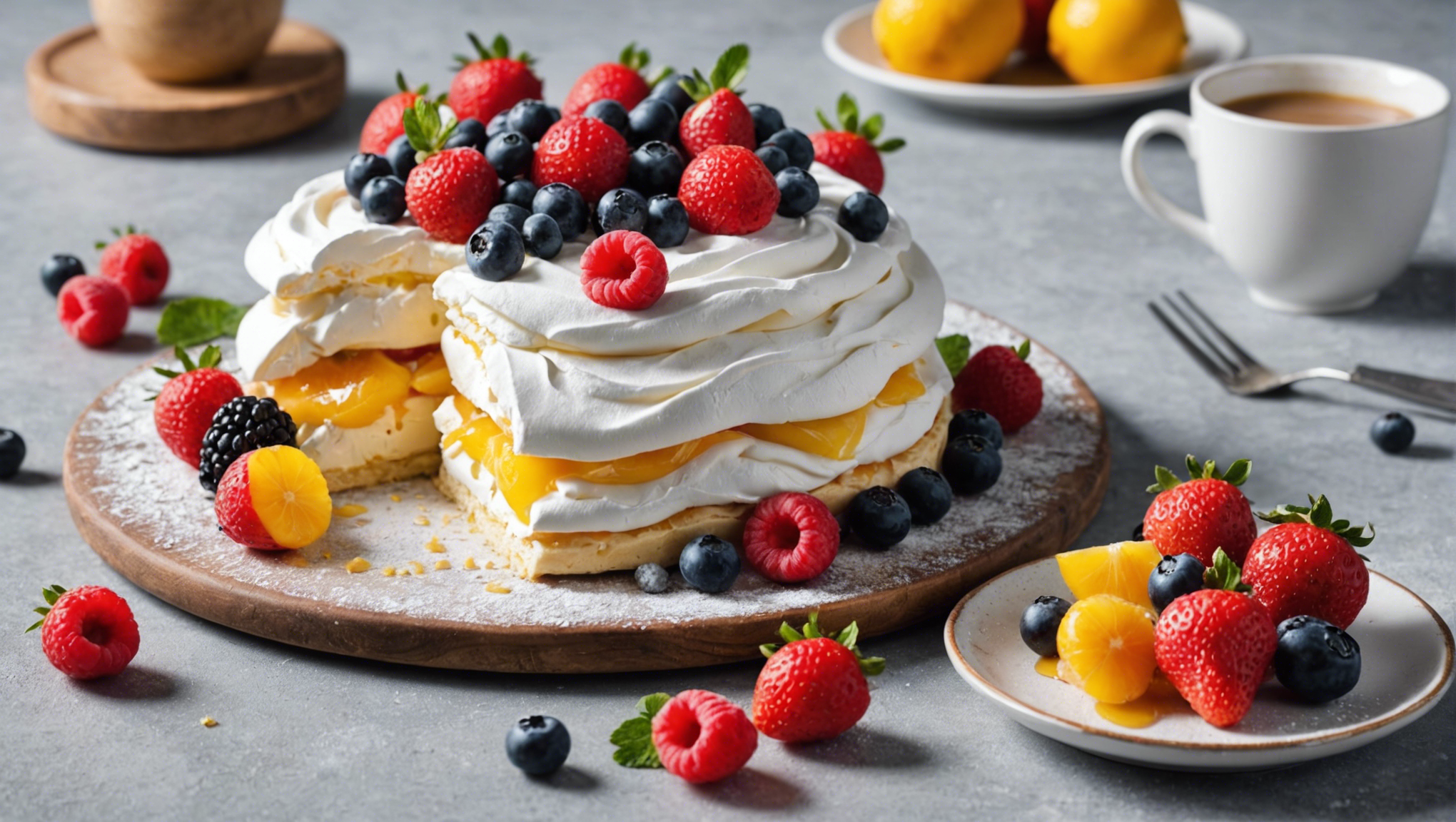 découvrez les étapes pour réaliser une pavlova délicieuse agrémentée d'agrumes et régalez-vous avec ce dessert léger et gourmand.