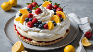 découvrez les étapes simples pour concocter une délicieuse pavlova agrémentée d'agrumes grâce à notre recette facile à suivre. un dessert divin à déguster sans modération !