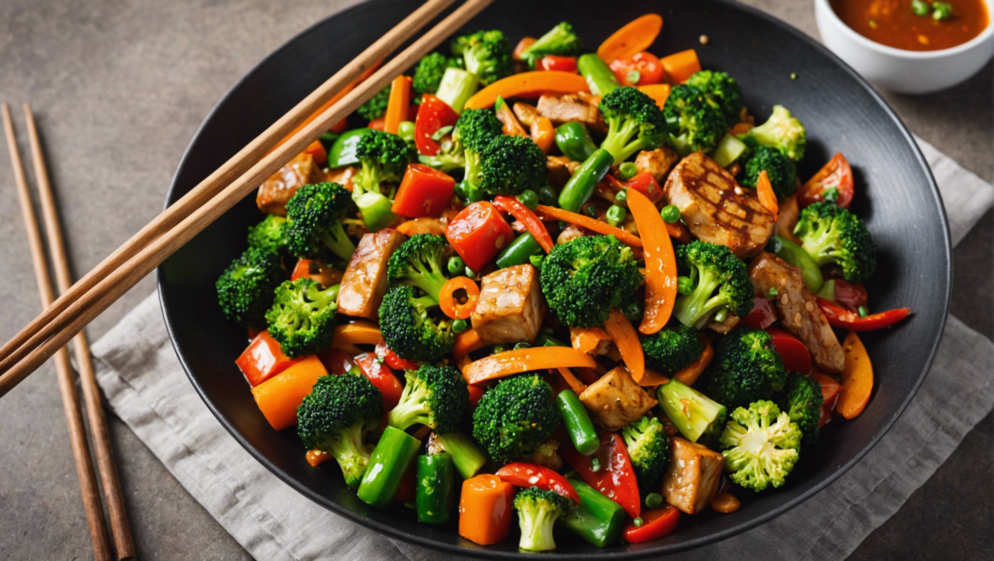 découvrez ma recette secrète pour un wok de légumes aux épices et à la sauce soja, un délice de saveurs exotiques à déguster sans modération.