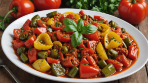 découvrez la recette facile de la piperade à l'œuf, un plat savoureux à déguster en famille ou entre amis !