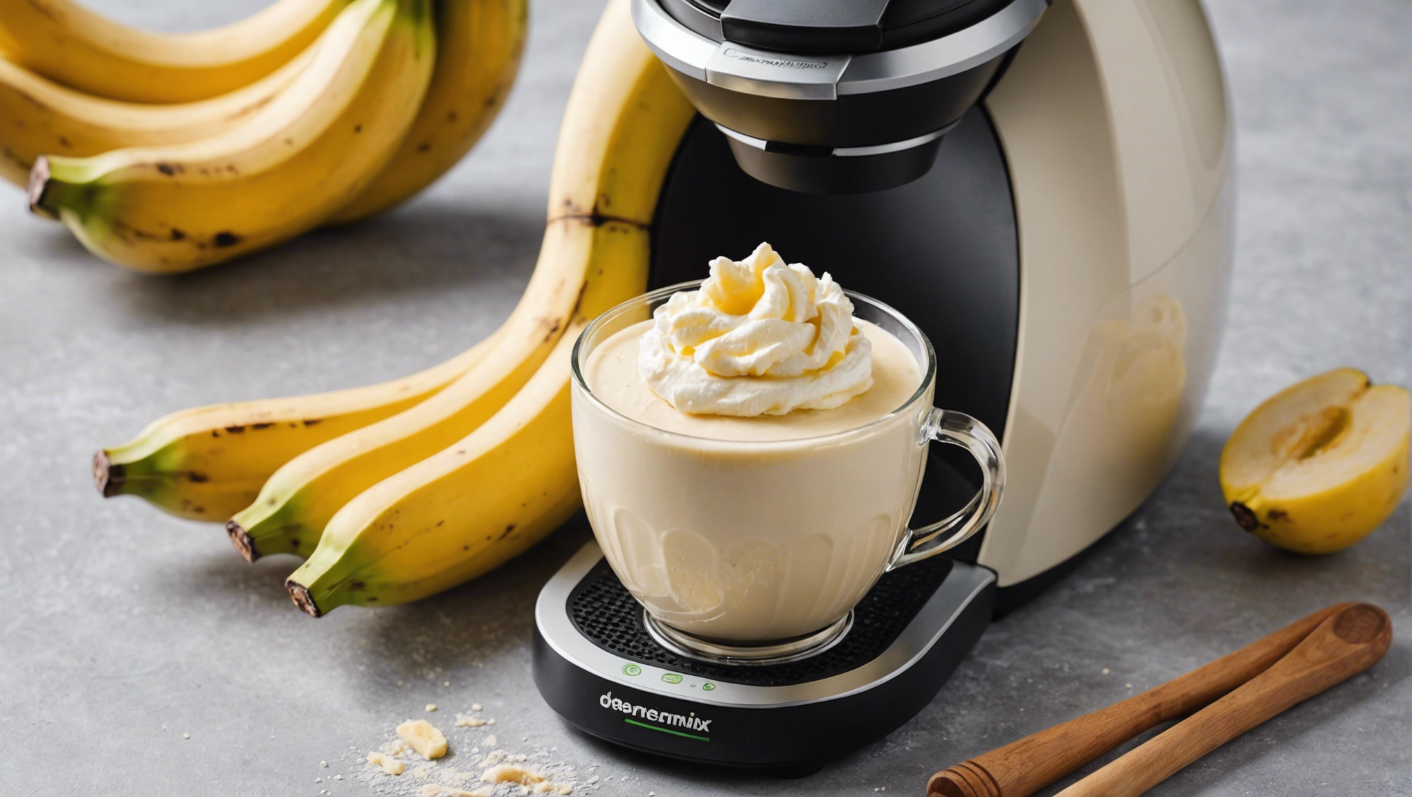 découvrez comment préparer une délicieuse crème à la banane avec votre thermomix en suivant cette recette facile. un dessert onctueux et savoureux à déguster en famille ou entre amis.