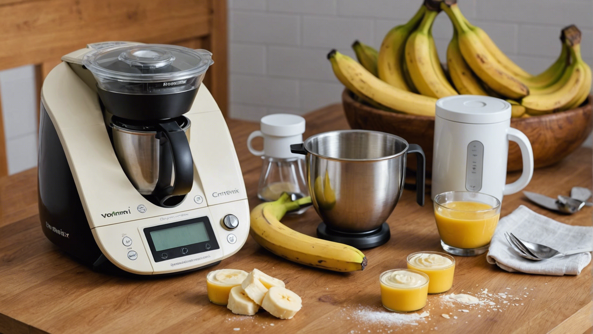 découvrez comment préparer une délicieuse crème à la banane avec votre thermomix grâce à notre recette facile et savoureuse !