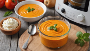 découvrez une recette facile pour préparer une délicieuse crème de poivron maison avec votre thermomix. un plat savoureux et simple à réaliser pour ravir vos papilles.