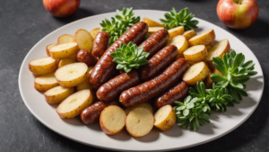dégustez une délicieuse saucisse de toulouse accompagnée de pommes de terre, prêt en un clin d'œil grâce au cookeo